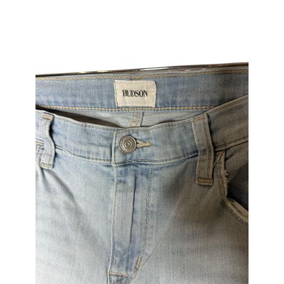 Hudson Natalie Blue Light Wash Distressed Denim Boyfriend Jeans size 27 - Picture 9 of 10